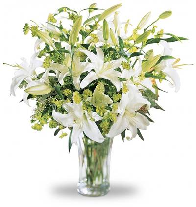  Kemer Çiçek Vazoda Beyaz Lilyumlar