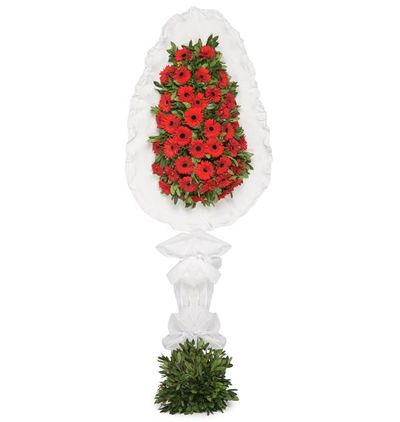  Kemer Çiçek Kırmızı Gerbera Sepet/Çelenk