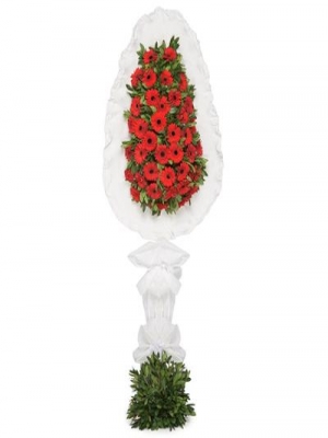 Kemer Çiçek - Kırmızı Gerbera Sepet/Çelenk